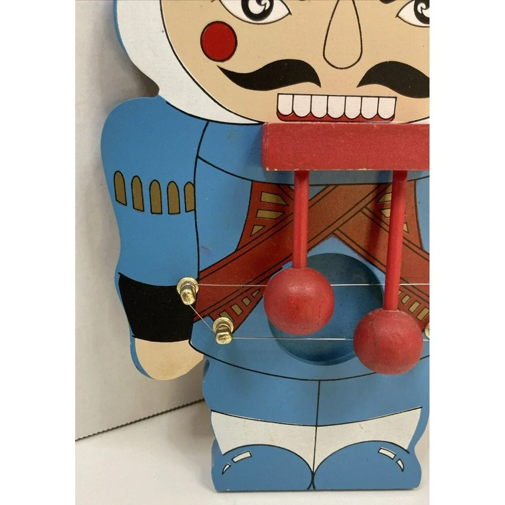 Vintage Nutcracker Toy Soldier Decorative Wall Hanging‎ with String Chimes 9 in